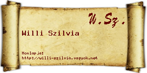 Willi Szilvia névjegykártya